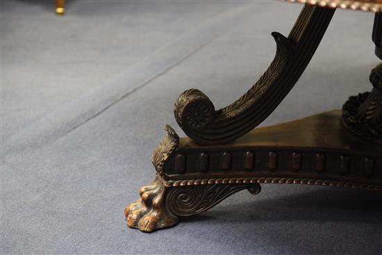 A mid 19th century Anglo Indian carved padouk wood circular breakfast table, W.5ft